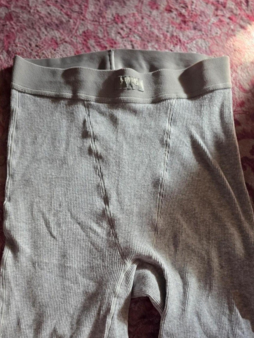 SKIMS Kids Ribbed Light Gray Leggings